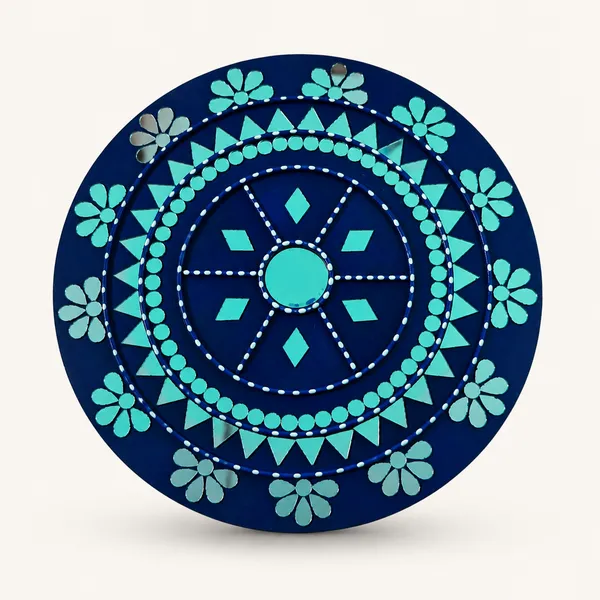 Handcrafted_Royal_Blue_Turquoise_Mandala_Lippan_Art_Wall_Mirror_12_Inch_Mdf_Base_Traditional_Mud_Mirror_Work_Hanging
