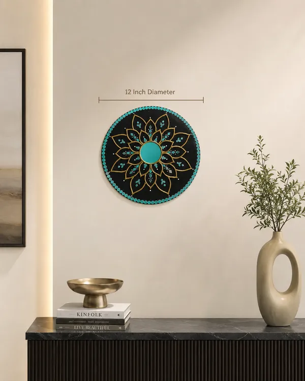 Handcrafted_Black_Gold_Lotus_Mandala_Lippan_Art_Wall_Mirror_12_Inch_Mdf_Base_Premium_Turquoise_Mud_Mirror_Work