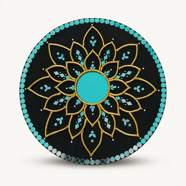 Handcrafted_Black_Gold_Lotus_Mandala_Lippan_Art_Wall_Mirror_12_Inch_Mdf_Base_Premium_Turquoise_Mud_Mirror_Work