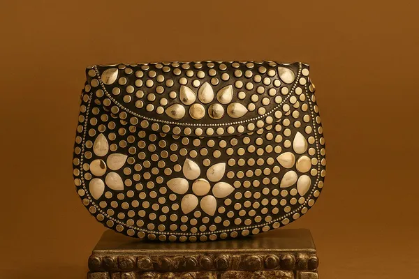Handcrafted_Mosaic_Stone_&_Metal_Studded_Clutch_-_Geometric_Evening_Sling_Bag