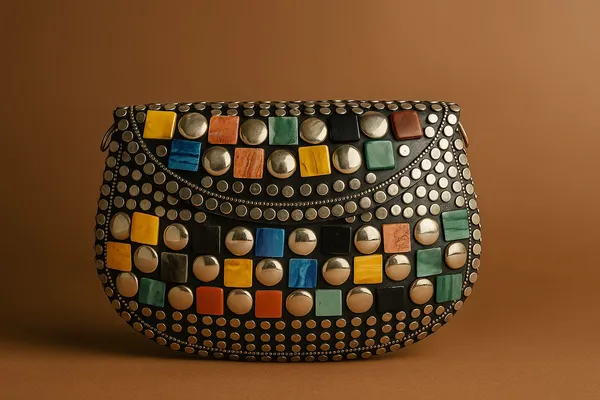 Handcrafted_Mosaic_Stone_&_Metal_Studded_Clutch_-_Geometric_Evening_Sling_Bag