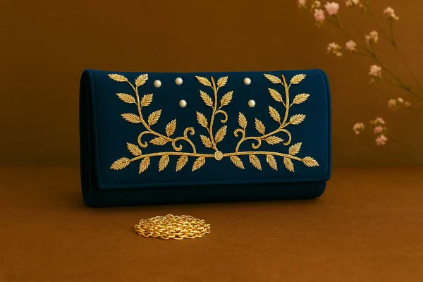 Handcrafted_Velvet_Envelope_Clutch_with_Zari_Embroidery_-_Golden_Vine_Party_Bag-Navy_Blue