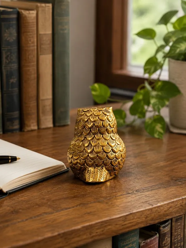 Decorative_Golden_Owl_Figurine_for_Office_Desk_–_Metal_Owl_Paperweight,_Good_Luck_Showpiece_for_Home_&_Study_Room