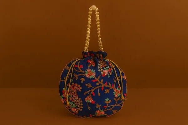 Handcrafted_Embroidered_Potli_Bag_with_Pearl_Handle_-_Traditional_Rajasthani_Wedding_Batwa-Navy_Blue