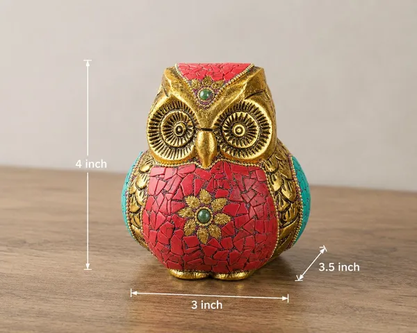 Golden_Owl_Figurine_with_Turquoise_&_Coral_Stone_Inlay_Work_�_Decorative_Metal_Owl_Paperweight_for_Office_Desk_&_Home_Decor
