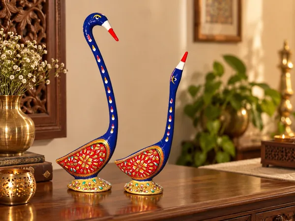 Handcrafted_Metal_Meenakari_Swan_Set_of_2_–_Decorative_Love_Birds_for_Home_Decor,_Tabletop_&_Gifting
