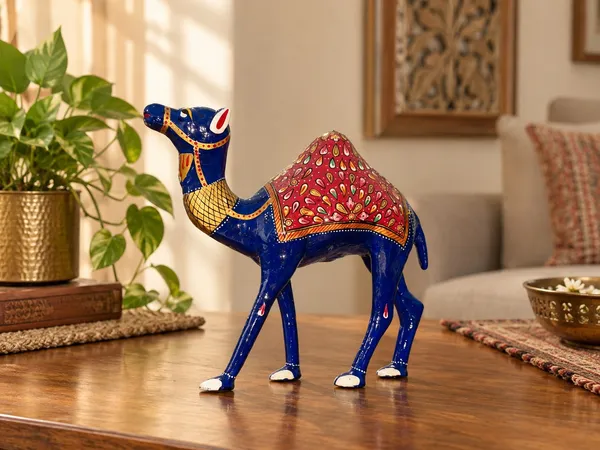 Handcrafted-Style_Metal_Camel_Showpiece_with_Colorful_Meenakari_Design_–_Indian_Home_&_Table_Decor