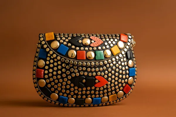 Handcrafted_Mosaic_Stone_&_Metal_Studded_Clutch_-_Geometric_Evening_Sling_Bag