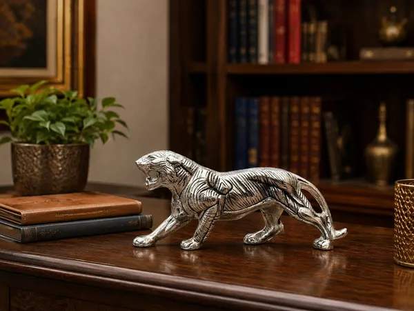 Silver_Tiger_Figurine_Showpiece_for_Home_&_Office_Decor_–_Decorative_Metal_Tiger_Statue_Symbolizing_Strength