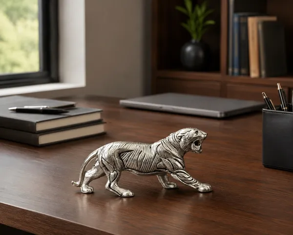 Silver_Tiger_Figurine_Showpiece_for_Home_&_Office_Decor_–_Decorative_Metal_Tiger_Statue_Symbolizing_Strength