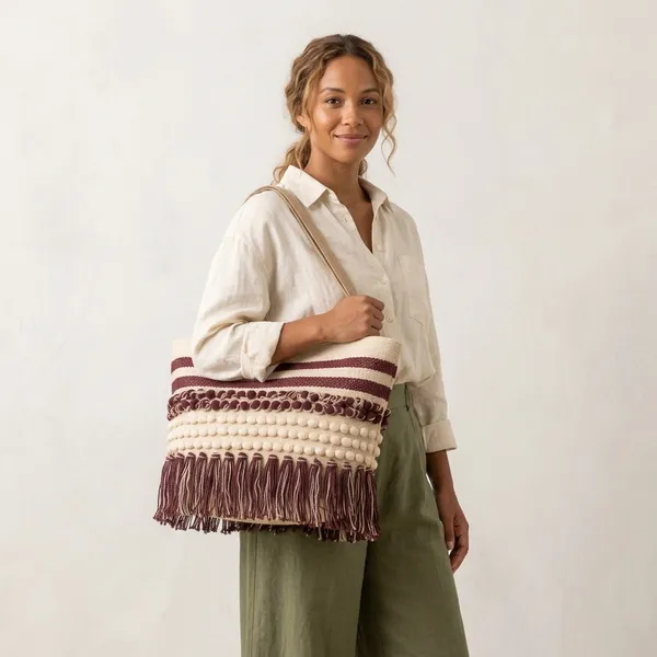 Handcrafted_Multi-Textured_Boho_Tote_-_Woven_Shoulder_Bag_with_Fringes_&_Popcorn_Details-Maroon