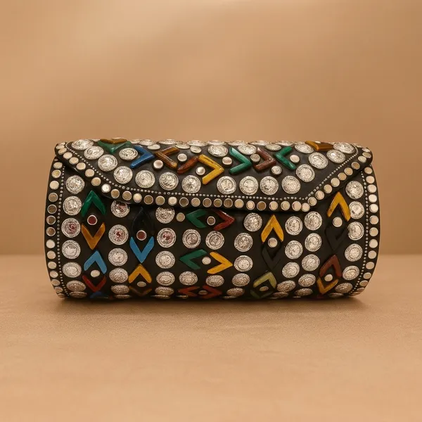 Handcrafted_Geometric_Studded_Clutch_-_Retro-Mod_&_Tribal_Mosaic_Evening_Bags