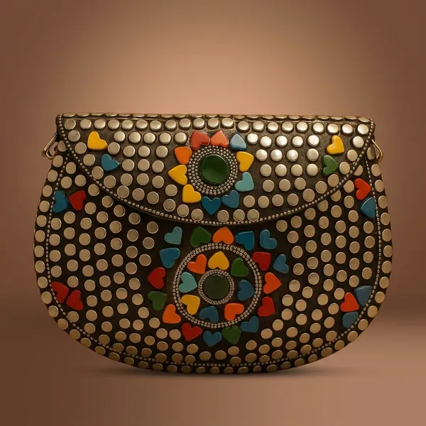 Handcrafted_Mosaic_Stone_&_Metal_Studded_Clutch_-_Geometric_Evening_Sling_Bag