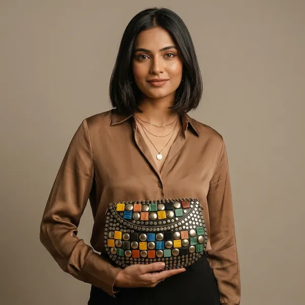 Handcrafted_Mosaic_Stone_&_Metal_Studded_Clutch_-_Geometric_Evening_Sling_Bag