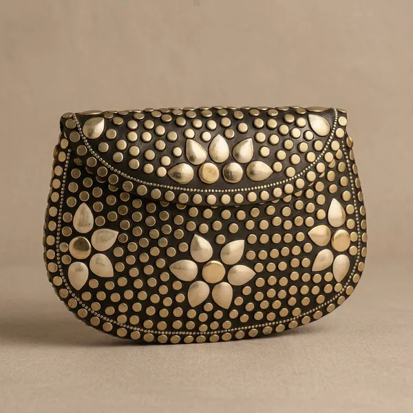 Handcrafted_Mosaic_Stone_&_Metal_Studded_Clutch_-_Geometric_Evening_Sling_Bag