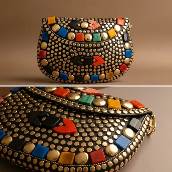 Handcrafted_Mosaic_Stone_&_Metal_Studded_Clutch_-_Geometric_Evening_Sling_Bag