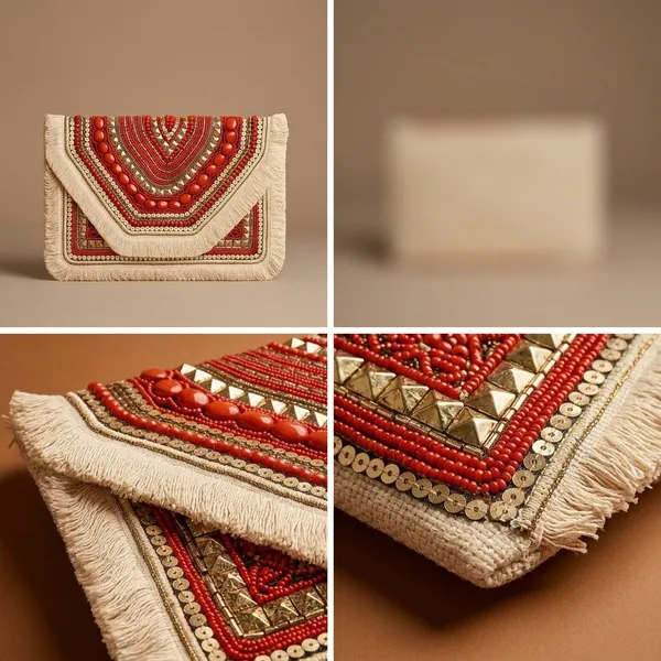 Handcrafted_Boho_Beaded_Clutch_&_Sling_Bag_-_Tribal_Coins,_Shells_&_Evil_Eye_Design-Red