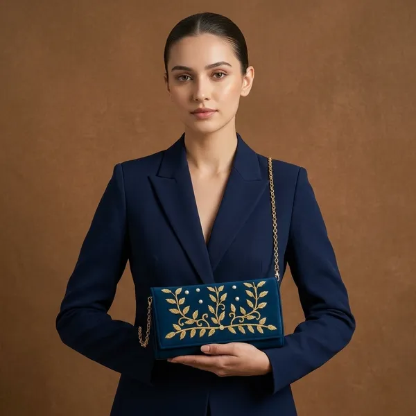 Handcrafted_Velvet_Envelope_Clutch_with_Zari_Embroidery_-_Golden_Vine_Party_Bag-Navy_Blue