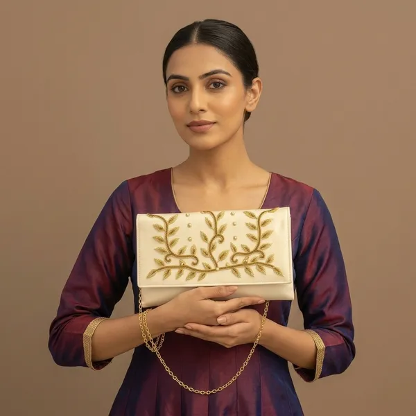 Handcrafted_Velvet_Envelope_Clutch_with_Zari_Embroidery_-_Golden_Vine_Party_Bag-White