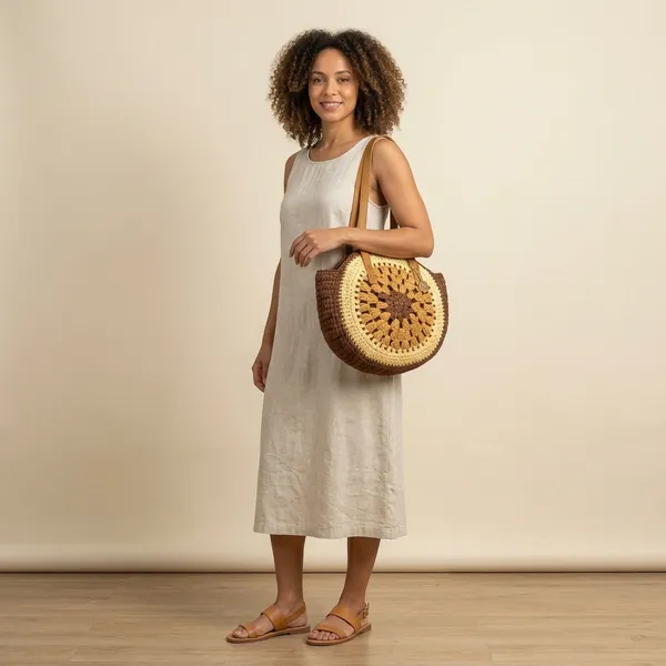 Handcrafted_Crochet_Mandala_Tote_Bag_-_Boho_Round_Shoulder_Bag_with_Leather_Handles-Brown