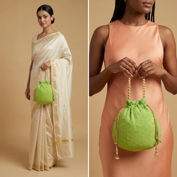 Handcrafted_Self-Embroidered_Silk_Potli_Bag_with_Pearl_Handle_-_Monotone_Ethnic_Batwa-Green