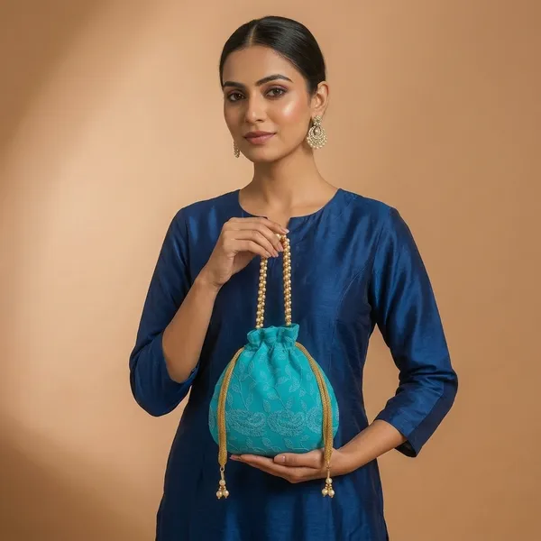 Handcrafted_Self-Embroidered_Silk_Potli_Bag_with_Pearl_Handle_-_Monotone_Ethnic_Batwa-Blue