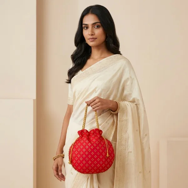 Handcrafted_Silk-Blend_Potli_Bag_with_Golden_Zari_Motifs_&_Pearl_Handle-Pink