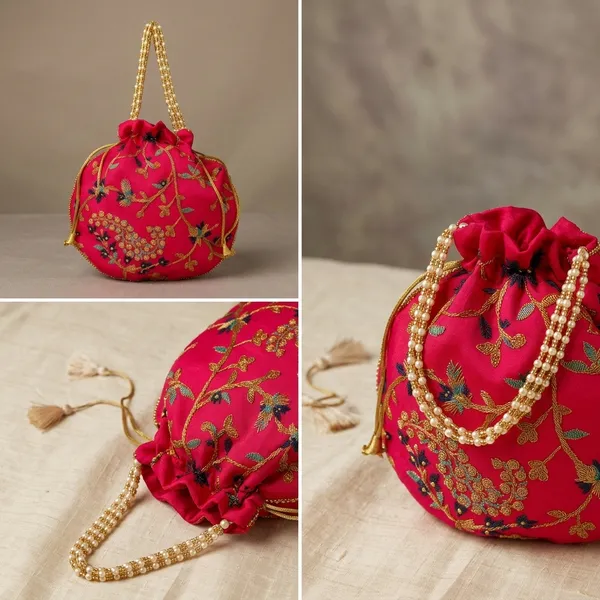 Handcrafted_Embroidered_Potli_Bag_with_Pearl_Handle_-_Traditional_Rajasthani_Wedding_Batwa-Red