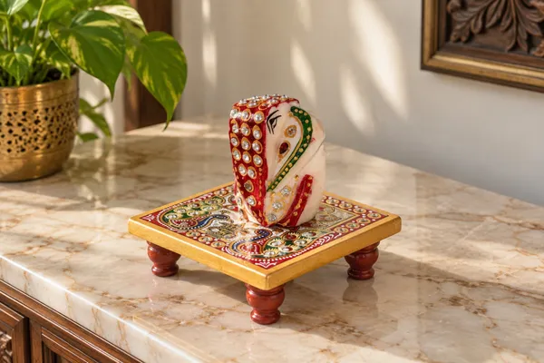 Meenakari_Marble_Ganesh_Idol_with_Chowki_–_Handcrafted-Style_Ganesha_Statue_for_Pooja_&_Festive_Decor
