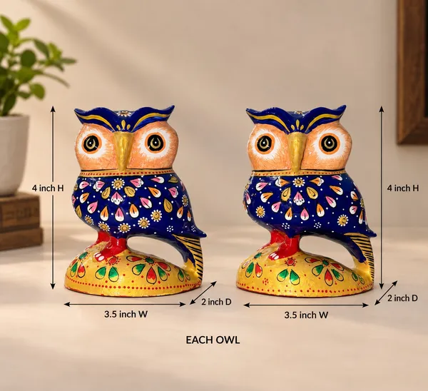 Metal_Meenakari_Owl_Set_of_2_–_Colorful_Hand-Painted_Owl_Figurines_for_Home,_Office,_Table_&_Shelf_Decor