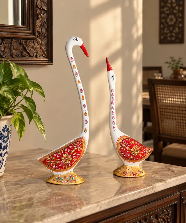 Meenakari_Swan_Love_Birds_Set_–_Handcrafted_Metal_Decorative_Figurines_for_Home_Decor