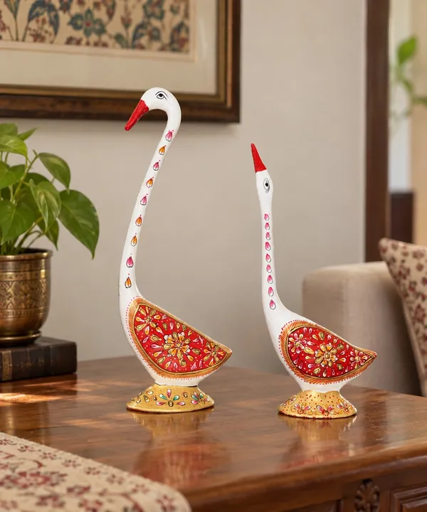 Meenakari_Swan_Love_Birds_Set_–_Handcrafted_Metal_Decorative_Figurines_for_Home_Decor