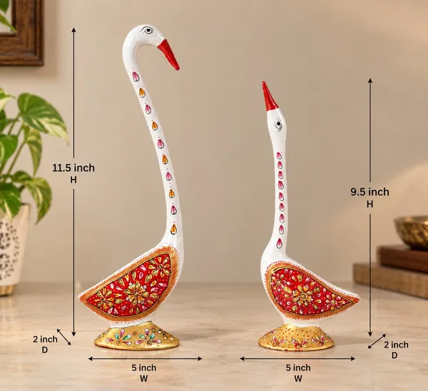 Meenakari_Swan_Love_Birds_Set_–_Handcrafted_Metal_Decorative_Figurines_for_Home_Decor