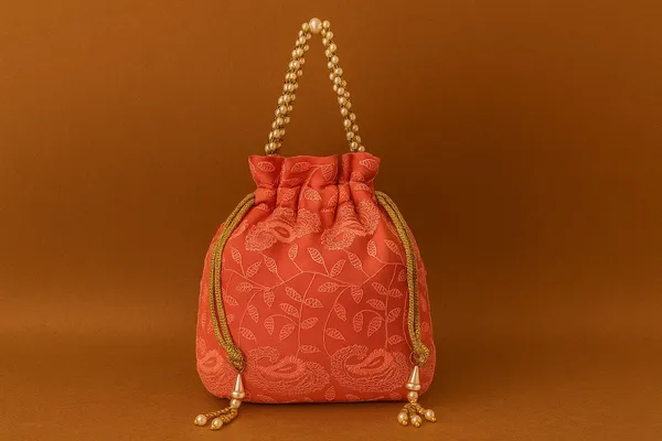 Handcrafted_Self-Embroidered_Silk_Potli_Bag_with_Pearl_Handle_-_Monotone_Ethnic_Batwa-Red