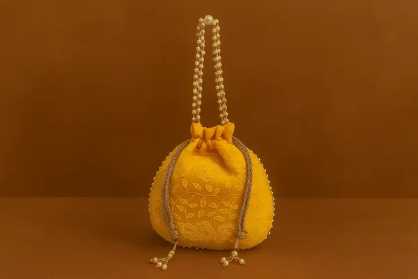 Handcrafted_Self-Embroidered_Silk_Potli_Bag_with_Pearl_Handle_-_Monotone_Ethnic_Batwa-Yellow