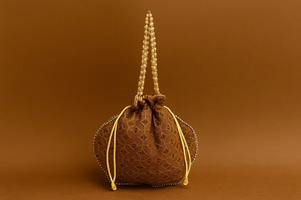 Handcrafted_Self-Embroidered_Silk_Potli_Bag_with_Pearl_Handle_-_Monotone_Ethnic_Batwa-Brown