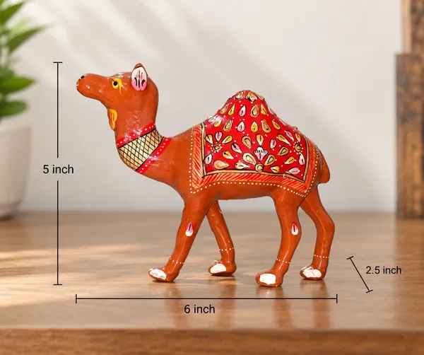 Handpainted_Metal_Camel_Figurine_With_Red_Floral_Saddle_Traditional_Indian_Folk_Art_Decor_Decorative_Sculpture_For_Home_Living_Room