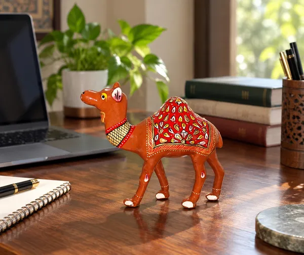 Handpainted_Metal_Camel_Figurine_With_Red_Floral_Saddle_Traditional_Indian_Folk_Art_Decor_Decorative_Sculpture_For_Home_Living_Room