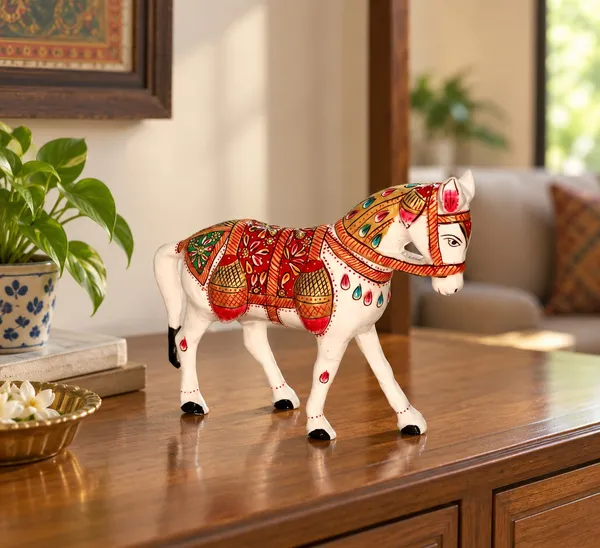 Handcrafted_Metal_Rajasthani_Horse_Figurine_Meenakari_Enamel_Art_Regal_Ethnic_Decor_Heritage_Gifting