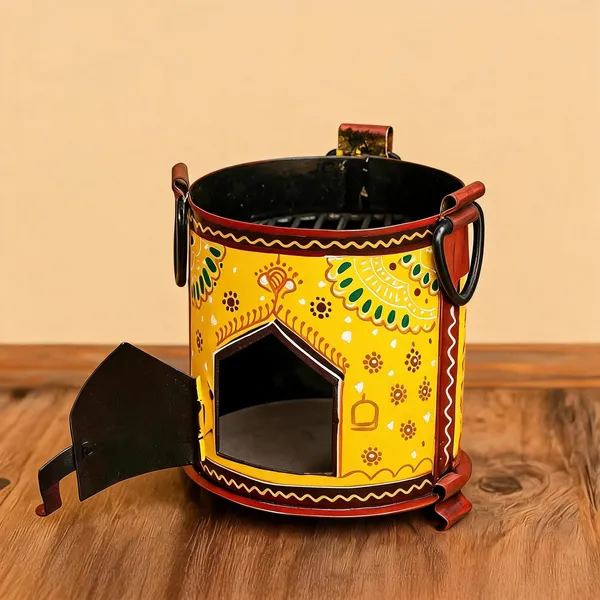 Hand_Painted_Metal_Sigdi_Traditional_Indian_Angeethi_Charcoal_Bbq_Grill