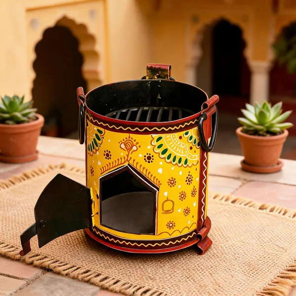 Hand_Painted_Metal_Sigdi_Traditional_Indian_Angeethi_Charcoal_Bbq_Grill