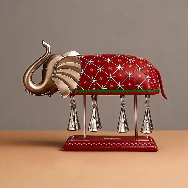 Hand_Painted_Metal_Elephant_Showpiece_With_Hanging_Bells_Rajasthani_Good_Luck_Figurine