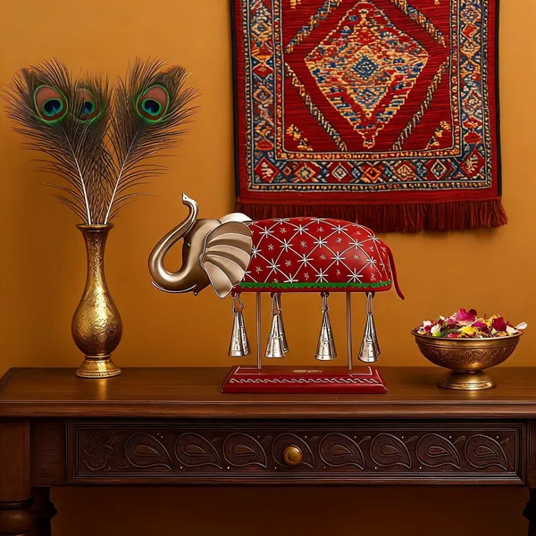 Hand_Painted_Metal_Elephant_Showpiece_With_Hanging_Bells_Rajasthani_Good_Luck_Figurine
