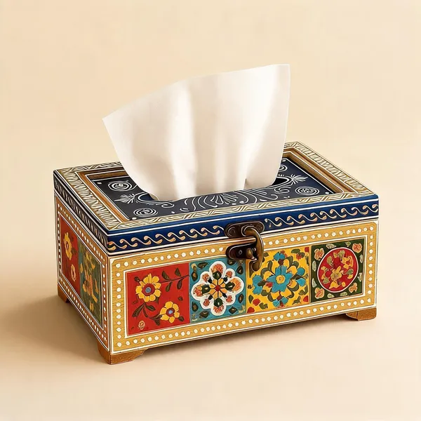 Handpainted_Wooden_Tissue_Box_Holder_Blue_Pottery_Inspired_Indian_Art_Decor