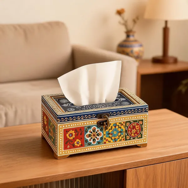 Handpainted_Wooden_Tissue_Box_Holder_Blue_Pottery_Inspired_Indian_Art_Decor