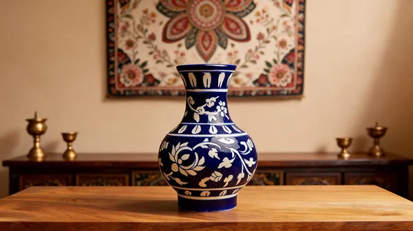 Handcrafted_Blue_Pottery_Flower_Vase_Indian_Ceramic_Art_Decor_From_Jaipur_Traditional_Floral_Design