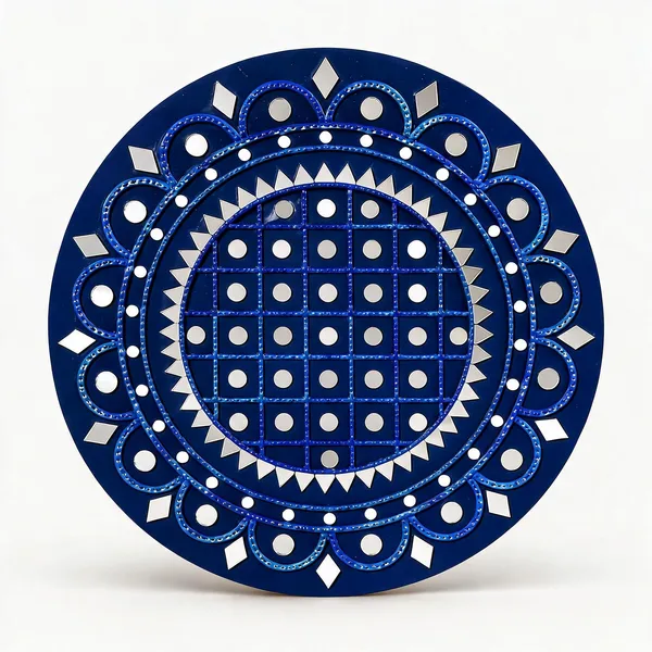 Handcrafted_Royal_Blue_Majesty_Lippan_Art_Wall_Decor_14_Inch_Mdf_Base_Premium_Monochrome_Mud_Mirror_Work_Mandala