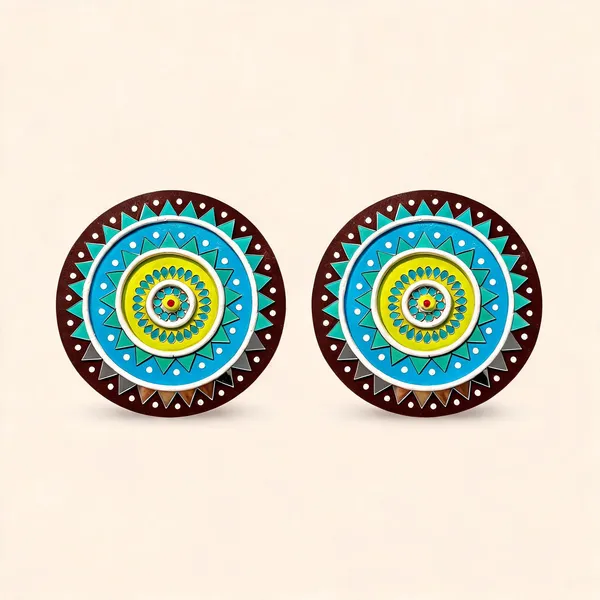 Handcrafted_Lime_Sky_Blue_Sunburst_Lippan_Art_6_Inch_Mdf_Base_Modern_Indian_Mud_Mirror_Work_Mandala