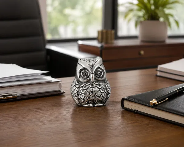 Silver_Owl_Figurine_Paperweight_for_Office_Desk_&_Home_Decor_–_Decorative_Metal_Owl_Statue,_Symbol_of_Wisdom_&_Good_Luck
