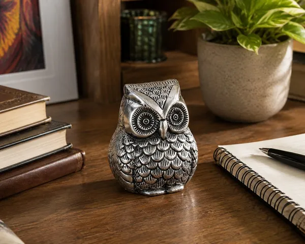 Silver_Owl_Figurine_Paperweight_for_Office_Desk_&_Home_Decor_–_Decorative_Metal_Owl_Statue,_Symbol_of_Wisdom_&_Good_Luck
